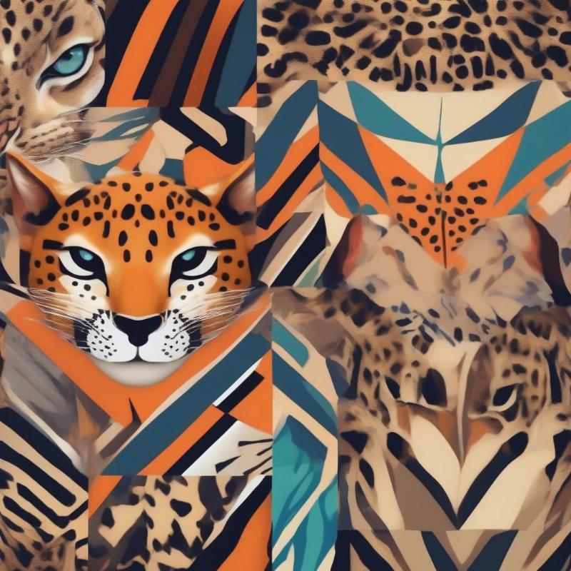 Abstract ocelot coloring page featuring bold patterns.