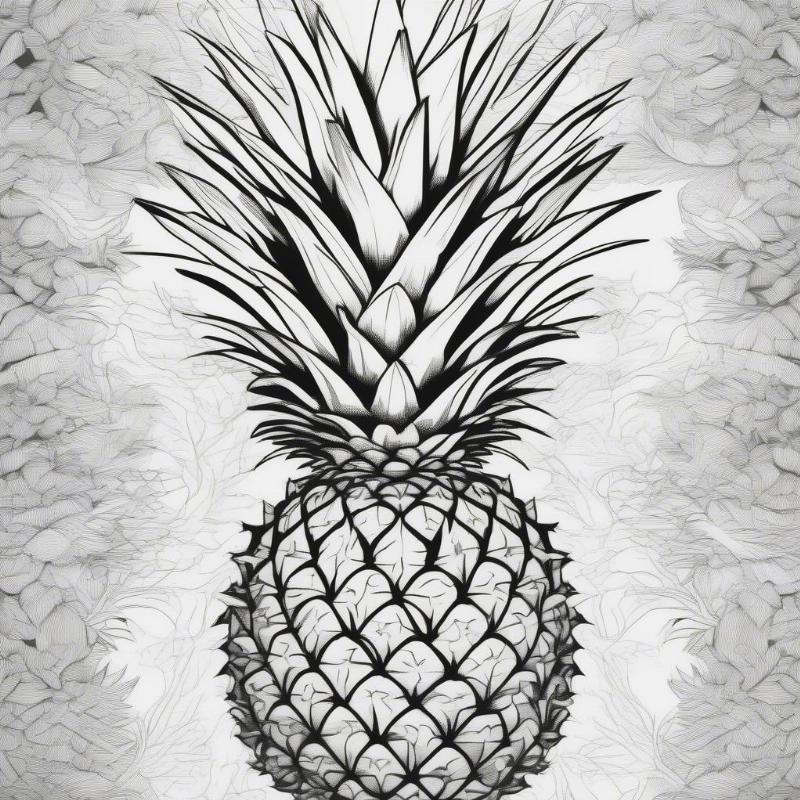 Pineapple Aggregate Fruit Coloring Page