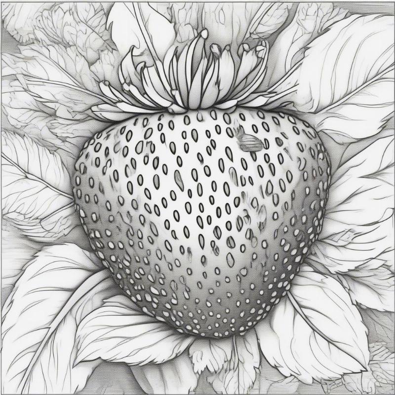 Strawberry Aggregate Fruit Coloring Page