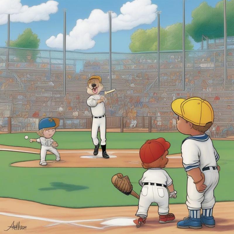 Arthur and Buster Playing Baseball Coloring Page: A Dynamic Scene for Kids