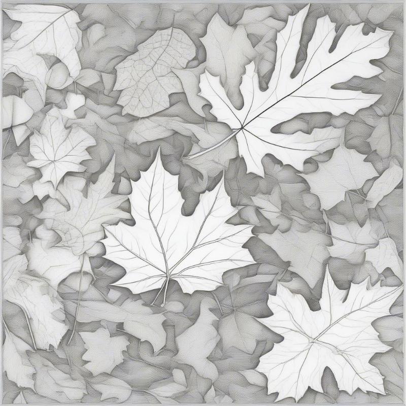 Colorful Autumn Leaves Coloring Page