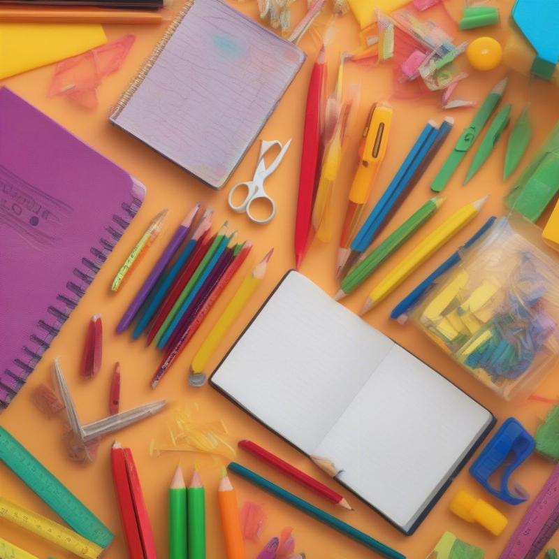 Back to School School Supplies Coloring Page