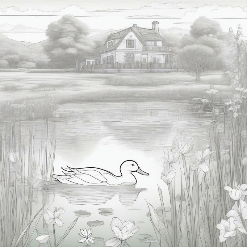 Jemima Puddle-Duck Pond Coloring Page