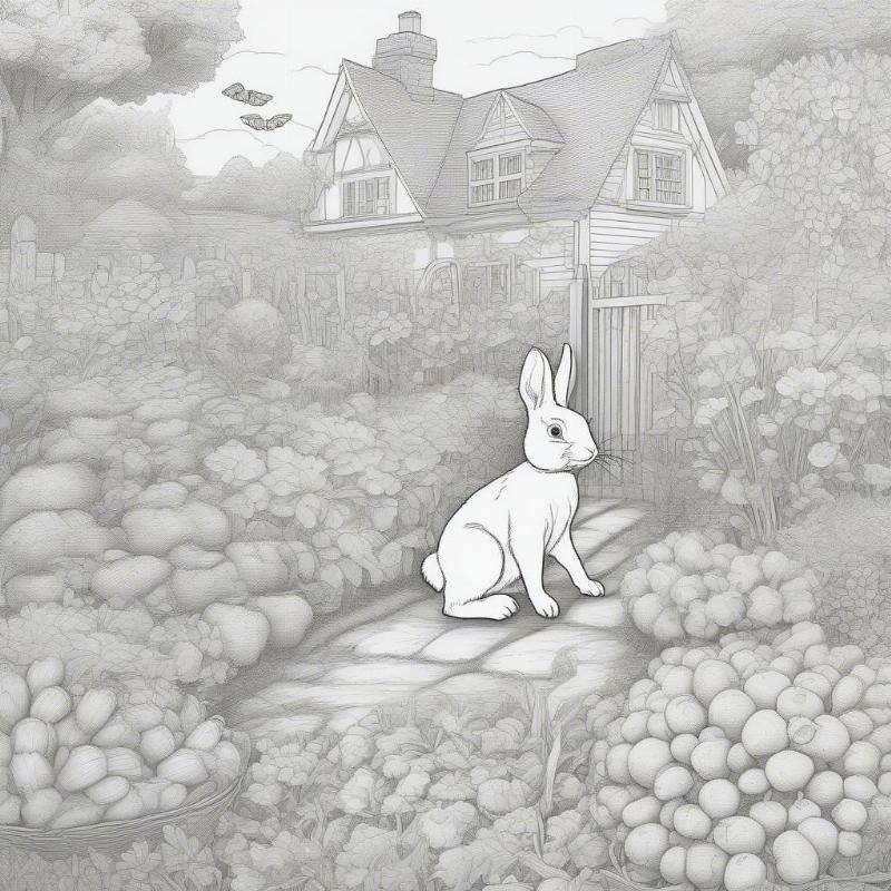 Peter Rabbit Garden Coloring Page