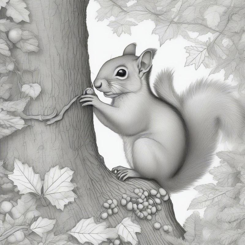 Squirrel Nutkin Tree Coloring Page