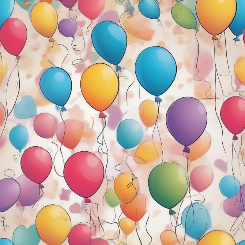 Birthday Balloons Coloring Page