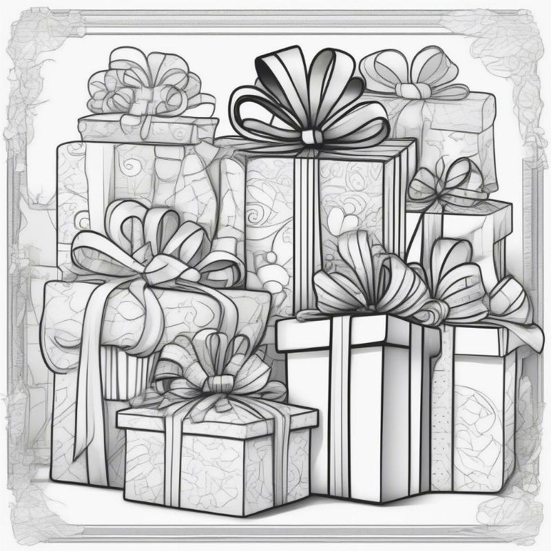 Birthday Presents Coloring Page