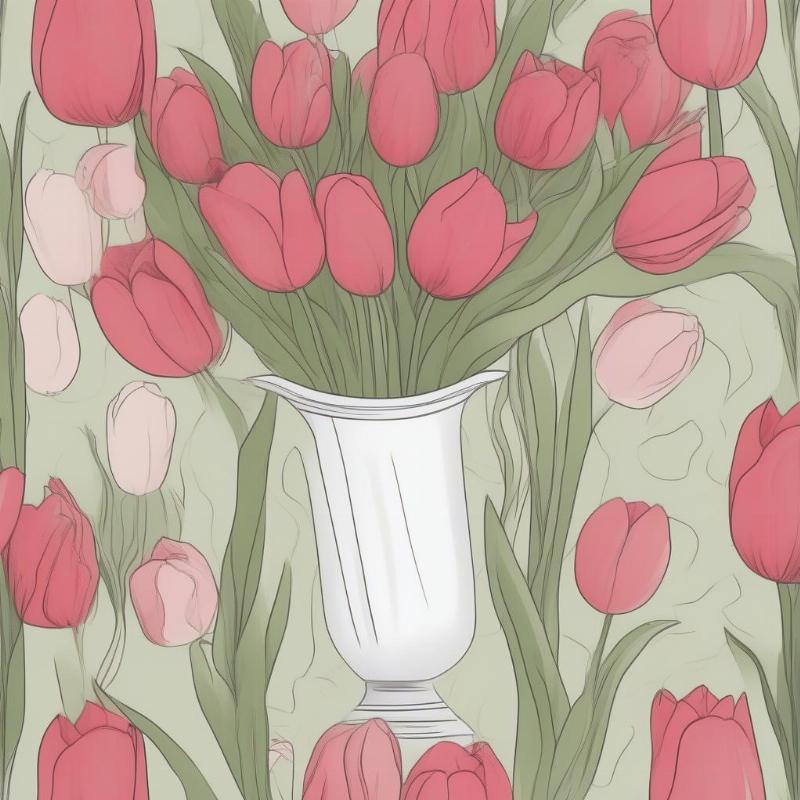 Bouquet of Tulips Coloring Sheet for Spring