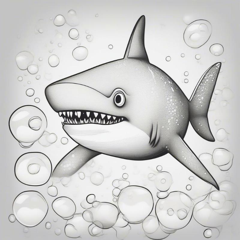 Bubbly Shark Coloring Page