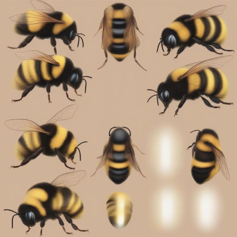 Detailed coloring techniques for adding depth to bumblebee wings and flowers