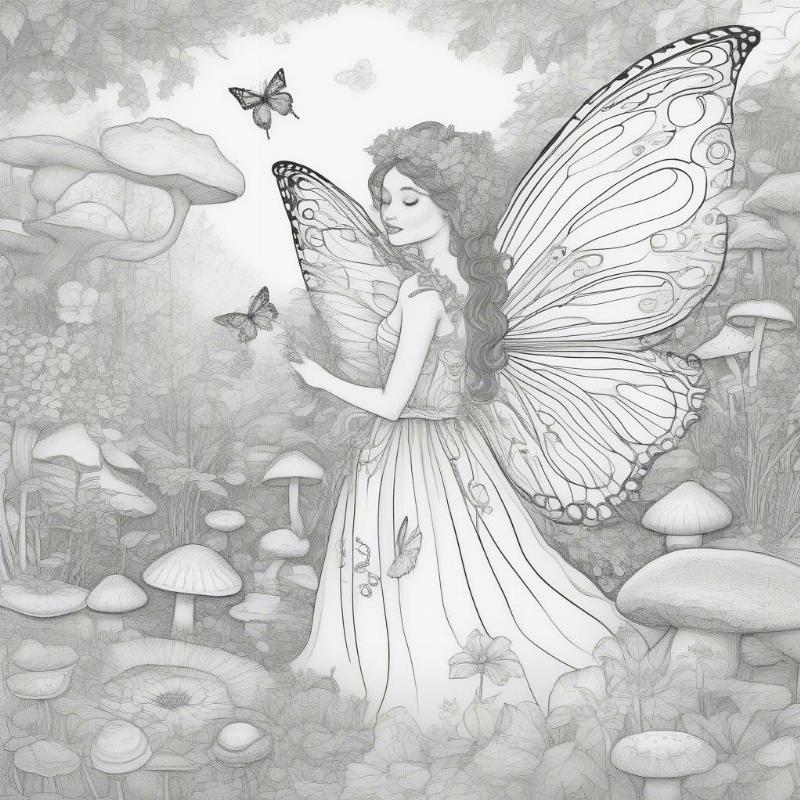 Butterfly Fairy Coloring Page