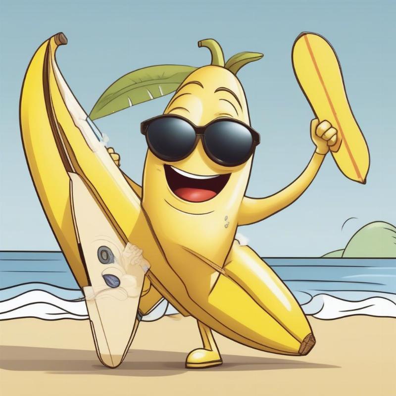 Cartoon Banana Coloring Page