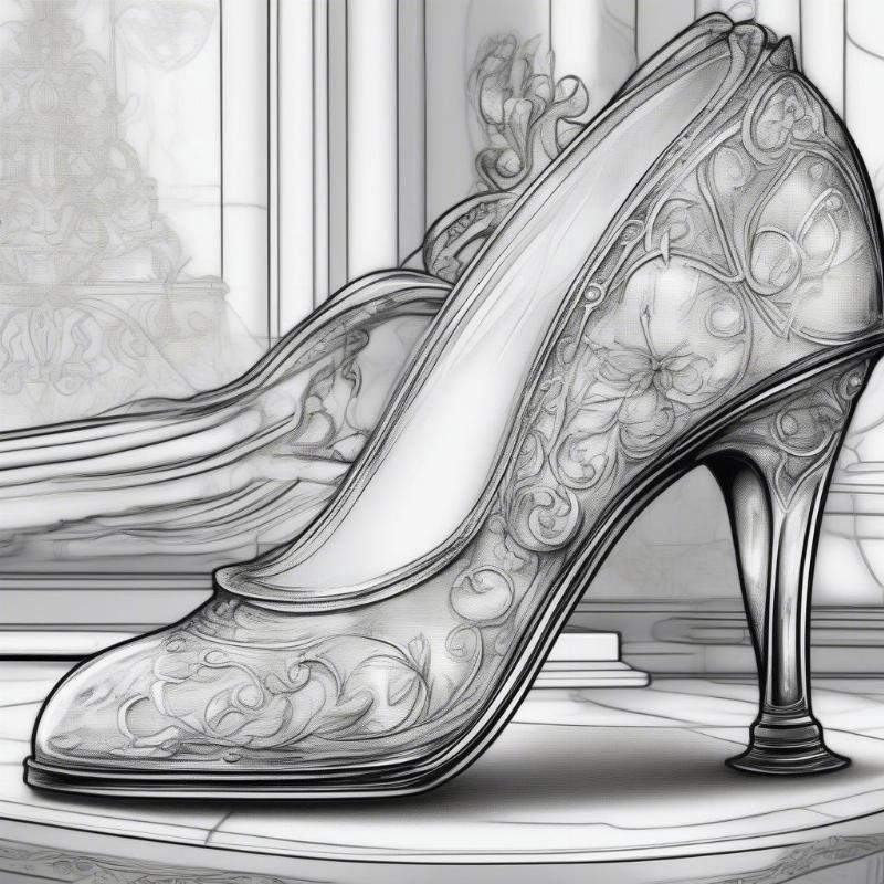 Cinderella's Glass Slipper Coloring Page