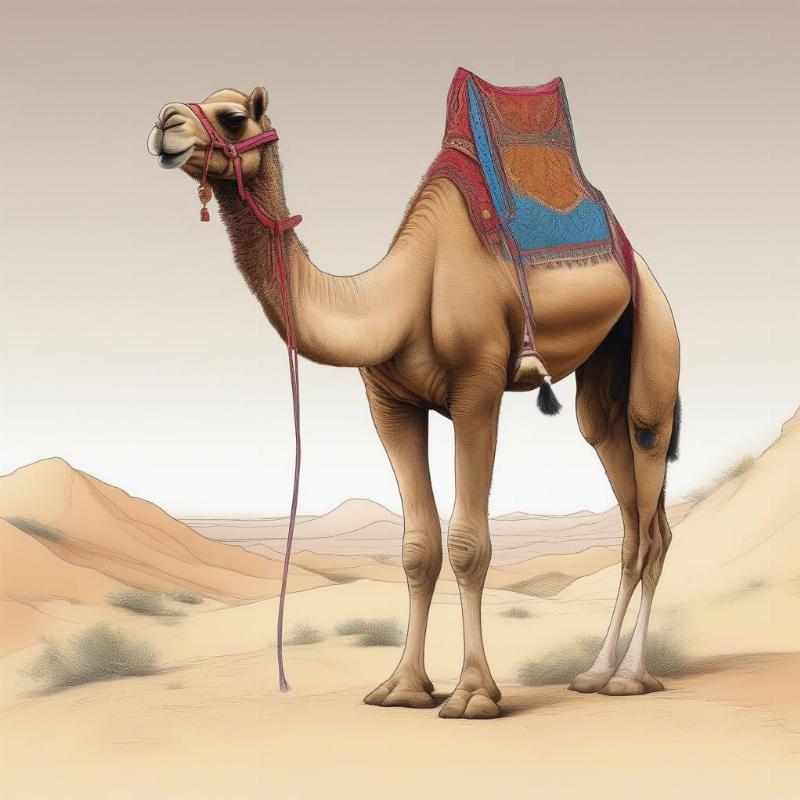 Step-by-step guide to coloring a camel with warm and earthy tones