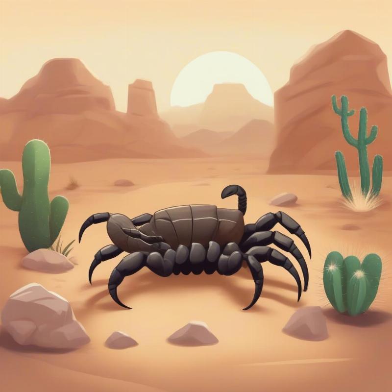 A cheerful cartoon-style scorpion design perfect for kids’ coloring fun