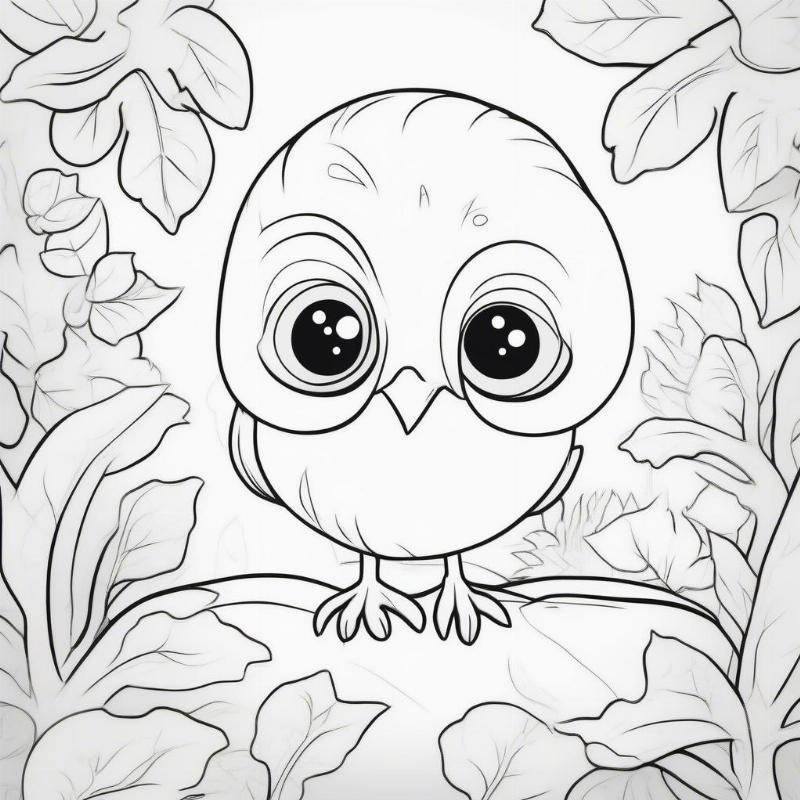 Cute Kiwi Bird Coloring Sheet for Kids