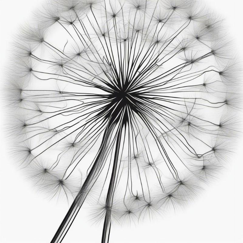 Dandelion Clock Coloring Sheet