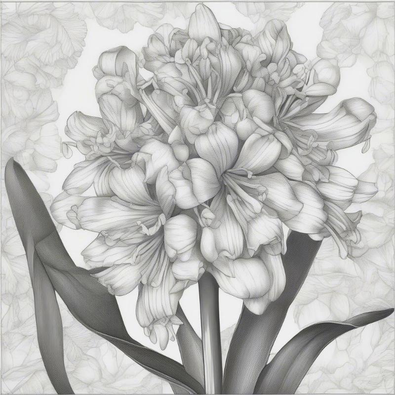 Intricate Hyacinth Coloring Page for Adults