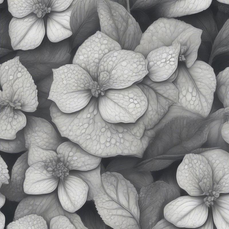 Detailed Hydrangea Illustration Coloring Page