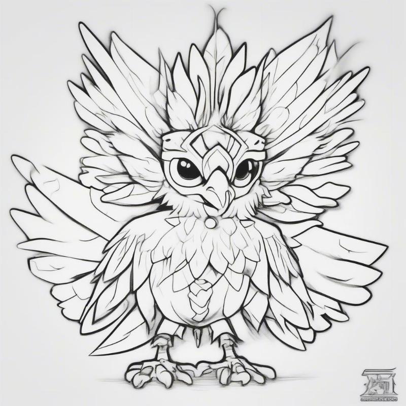 Biyomon Digimon Coloring Page for Kids