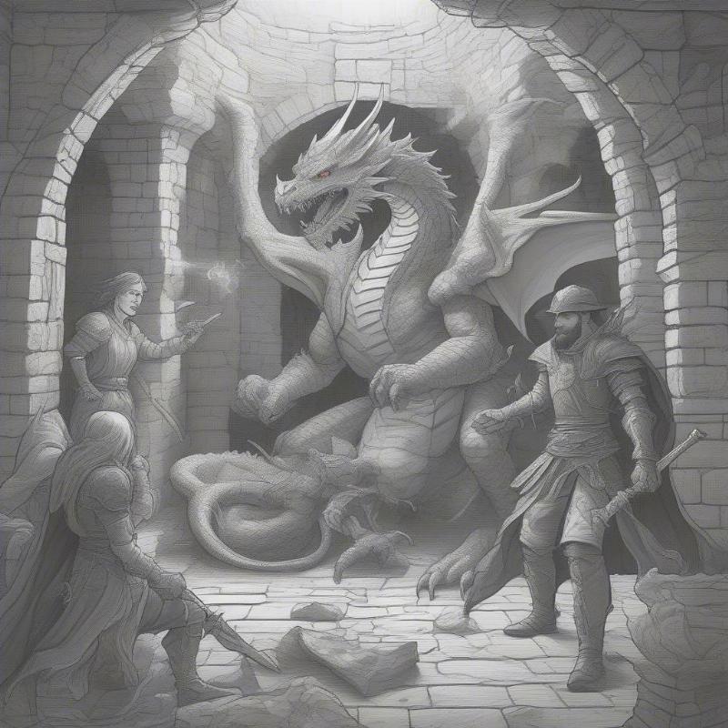 Dungeons and Dragons Coloring Page Example