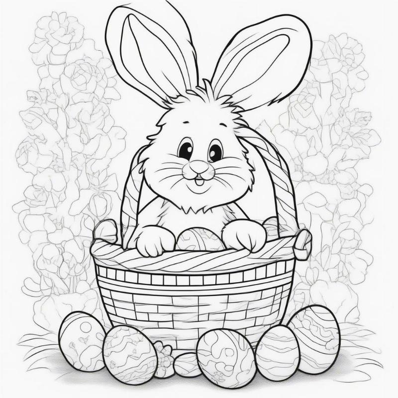 Adorable Easter Bunny Coloring Sheet