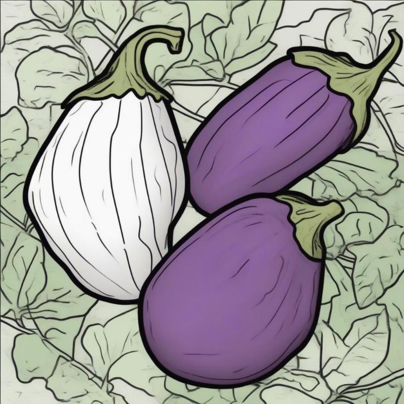 Simple Eggplant Coloring Page for Kids