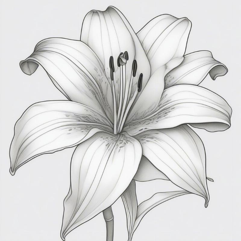 Lilies Coloring Pages: A Blooming Canvas for Creativity