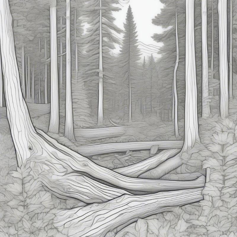 Detailed Emily Carr Forest Coloring Page