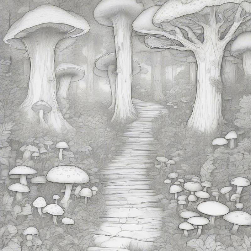 Enchanted Forest Fairy Tale Coloring Page