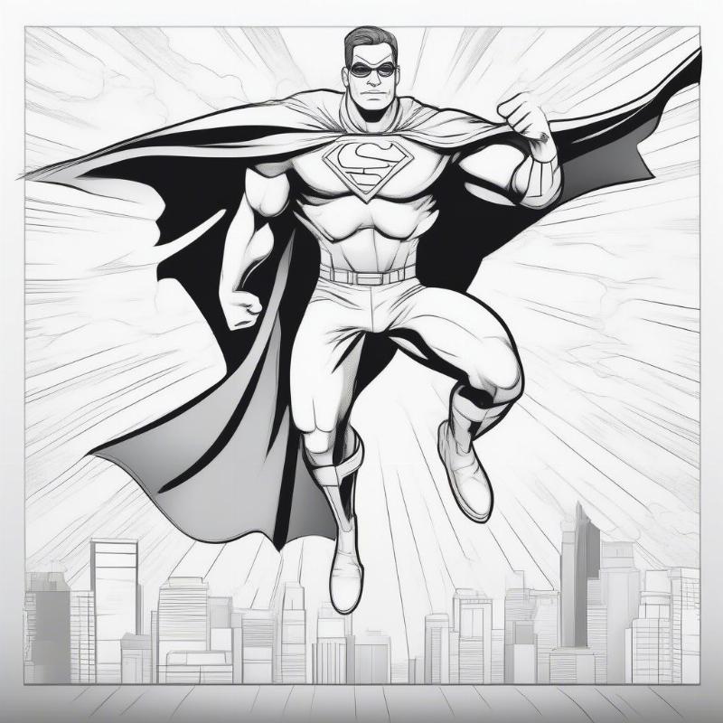 Father's Day Coloring Page: Superhero Dad