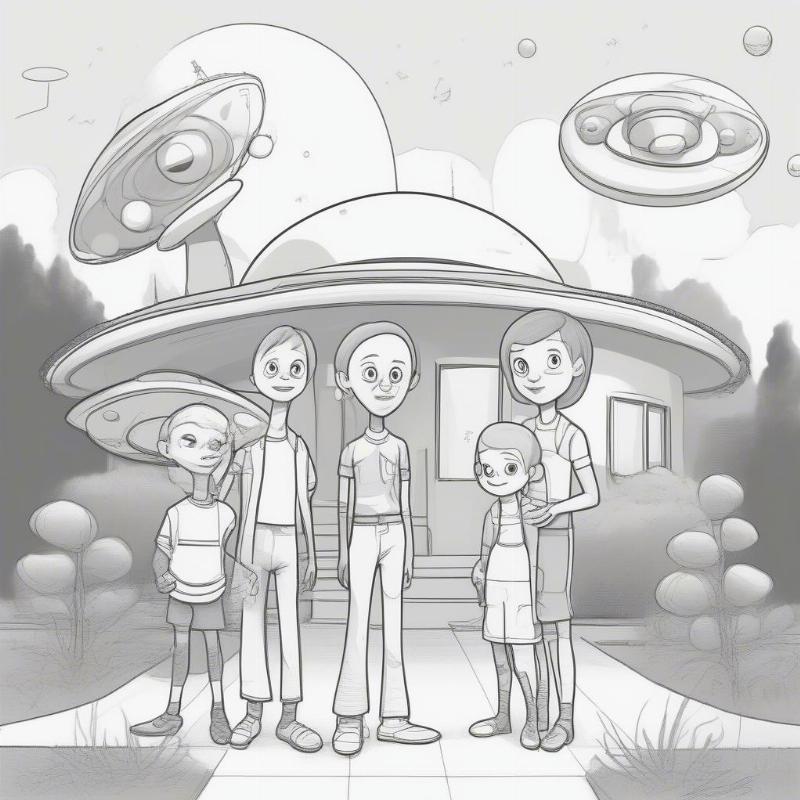 Space Aliens Coloring Page