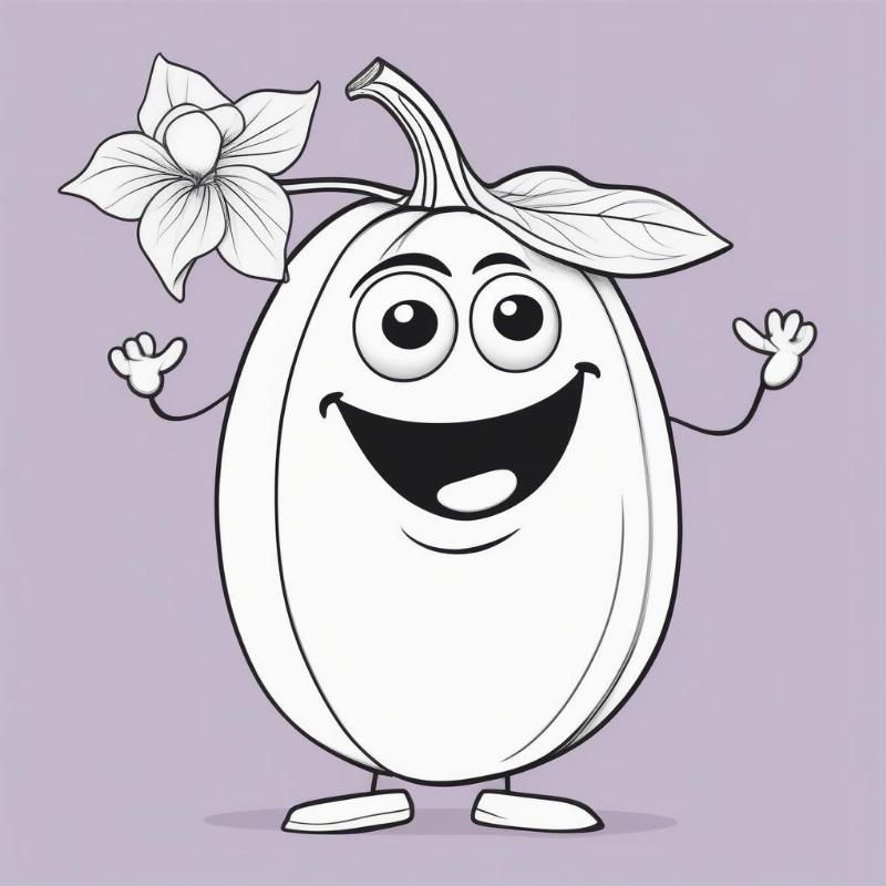 Eggplant with Face Coloring Pages: A Fun and Creative Activity