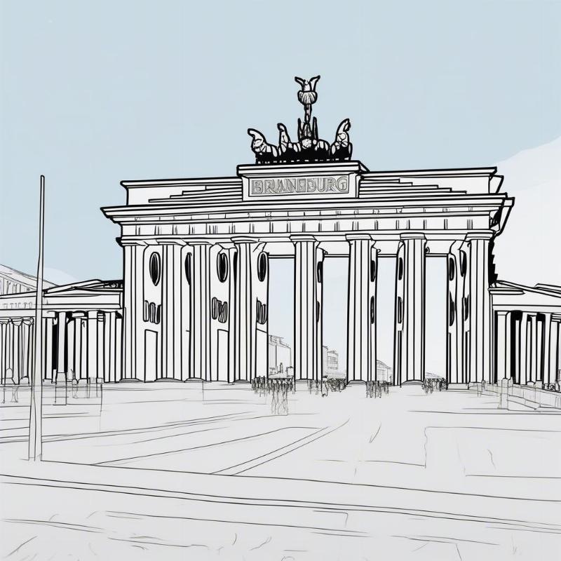 Brandenburg Gate Germany Coloring Page