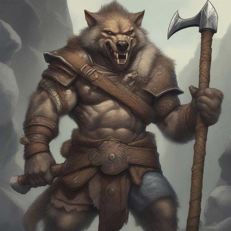 Gnoll Warrior Coloring Page for Adults and Kids