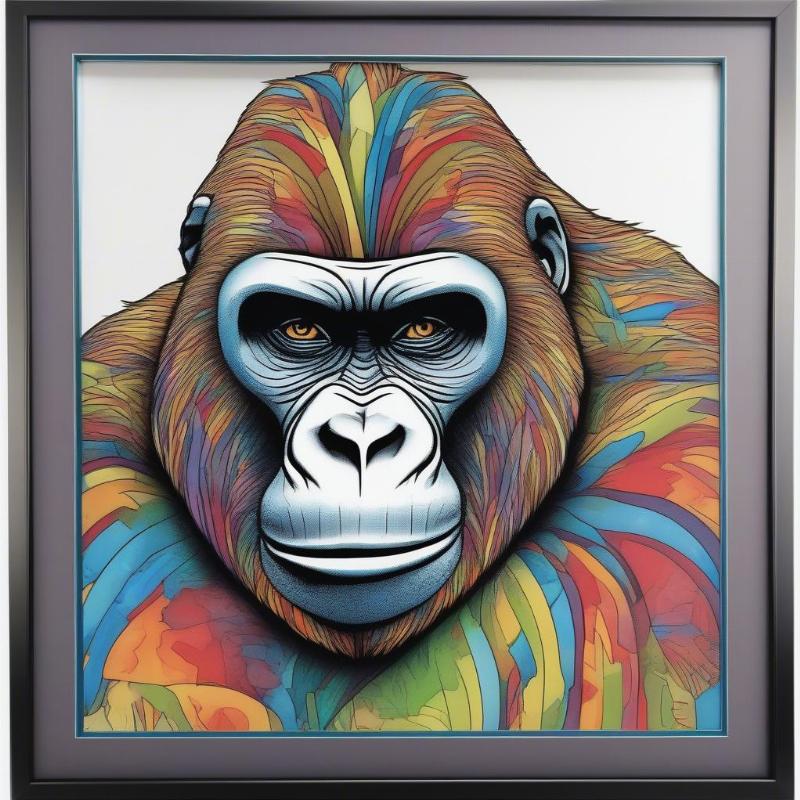 Example of a framed, colored gorilla page