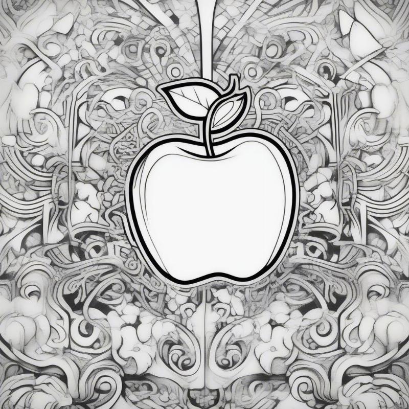 Graffiti Art Apple Coloring Page for Adults and Kids