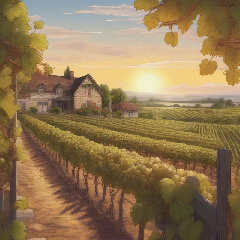 Detailed Vineyard Coloring Page