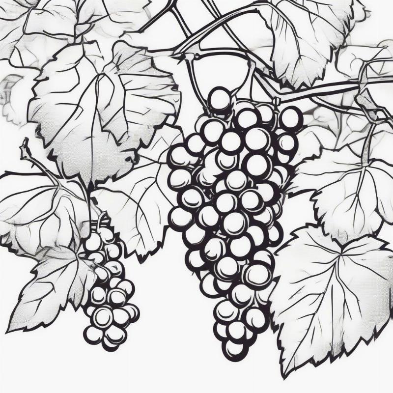 Grapes Coloring Pages: A Juicy Burst of Creativity