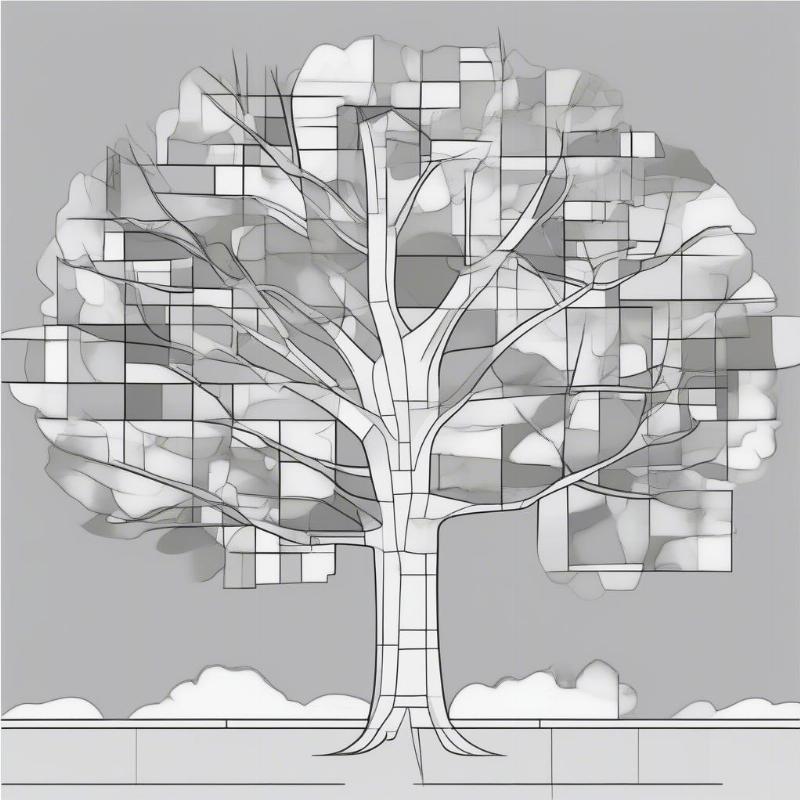 Exploring Piet Mondrian’s Gray Tree Coloring Page