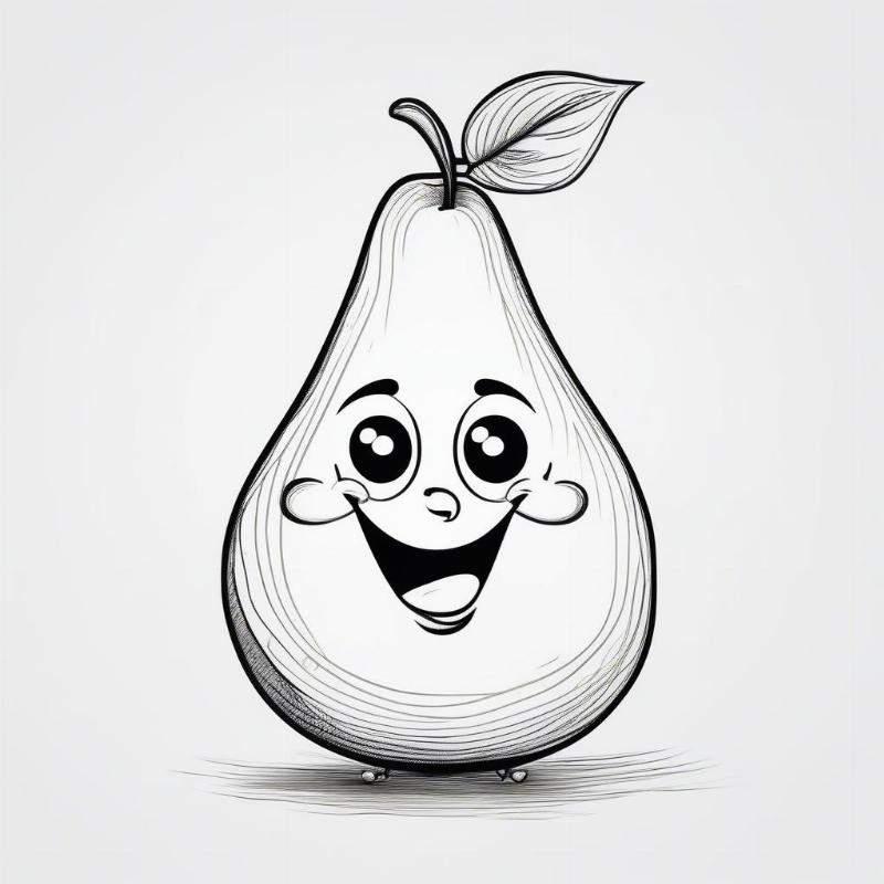 Pear with Face Coloring Pages: A Fruity Fun Time