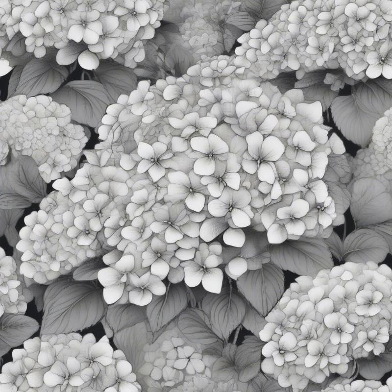 Hydrangea Bouquet Coloring Page