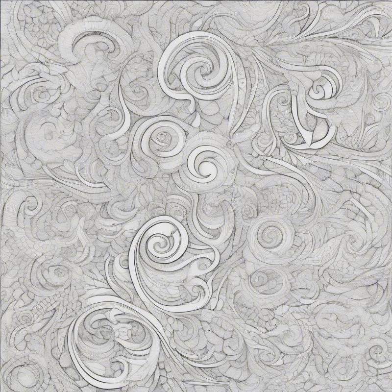 Intricate Swirl Doodles Coloring Page for Adults