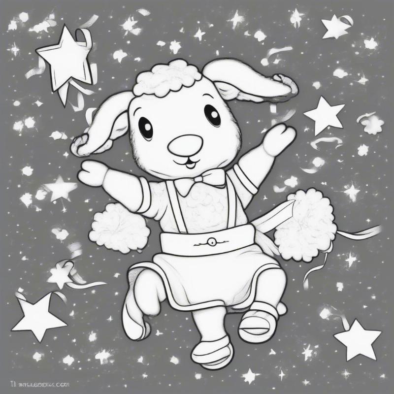 Lambchop Dancing Coloring Picture