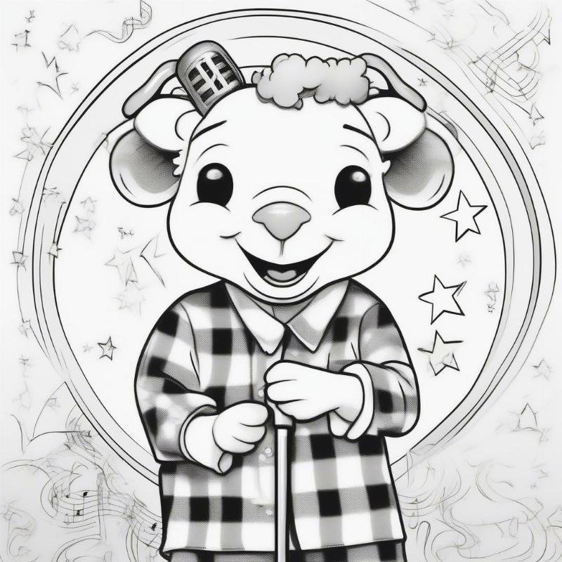 Lambchop Singing Coloring Page