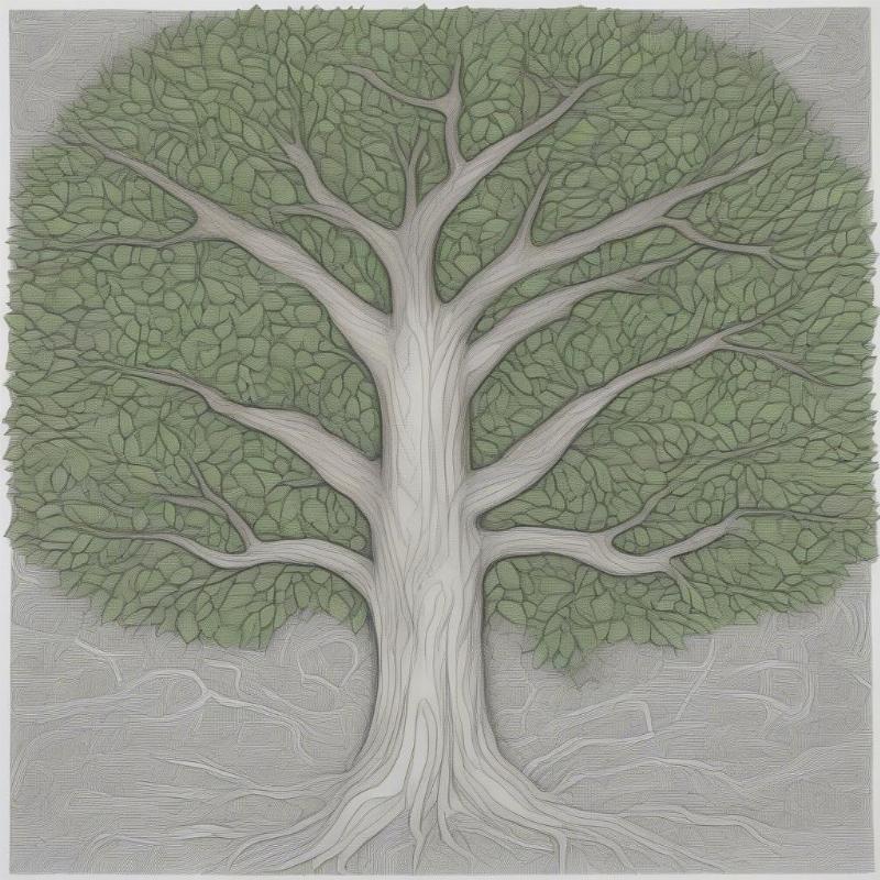 Lawrence Tree Coloring Page Example - Monochromatic Scheme