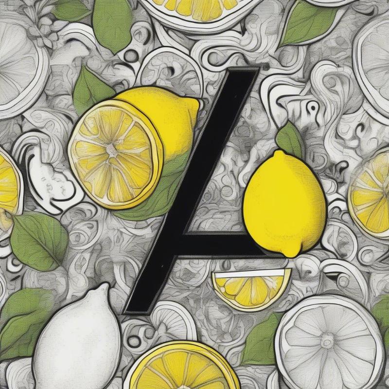 Letter L page with lemons illustration for coloring fun