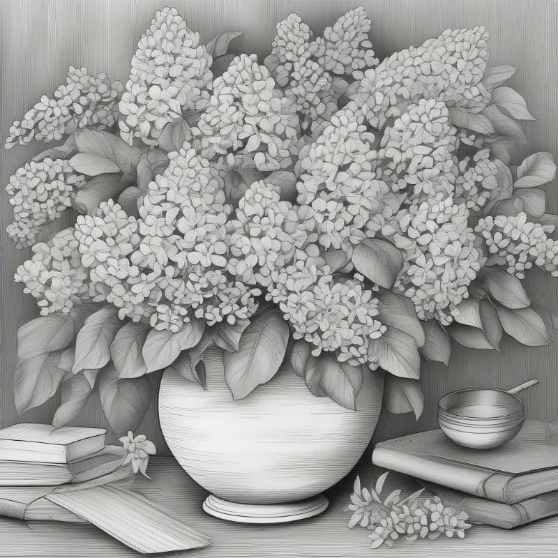 Lilac Bouquet Coloring Page