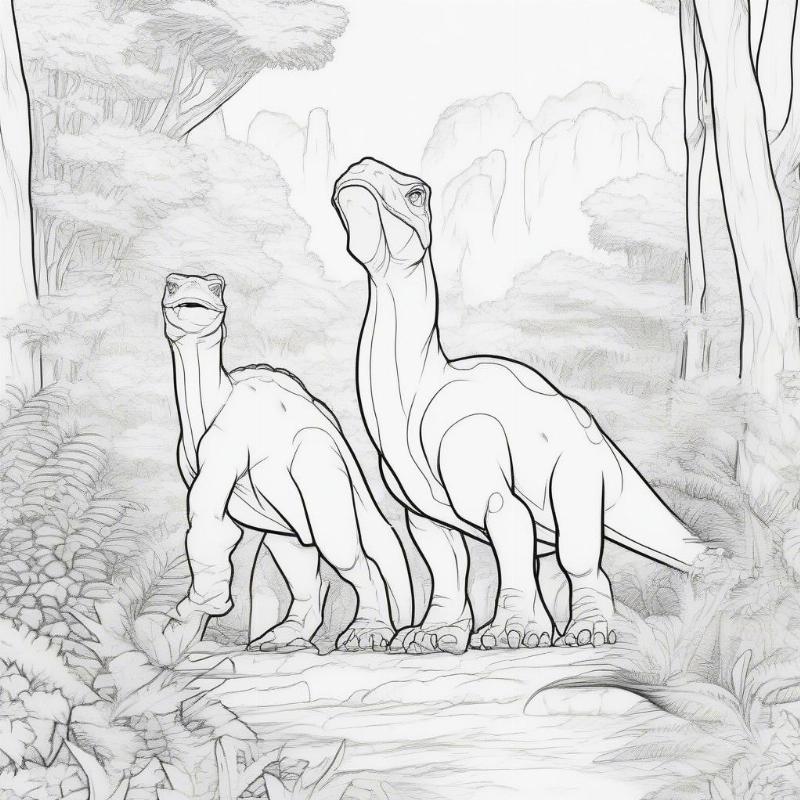 Land Before Time Coloring Pages: A Prehistoric Adventure in Color