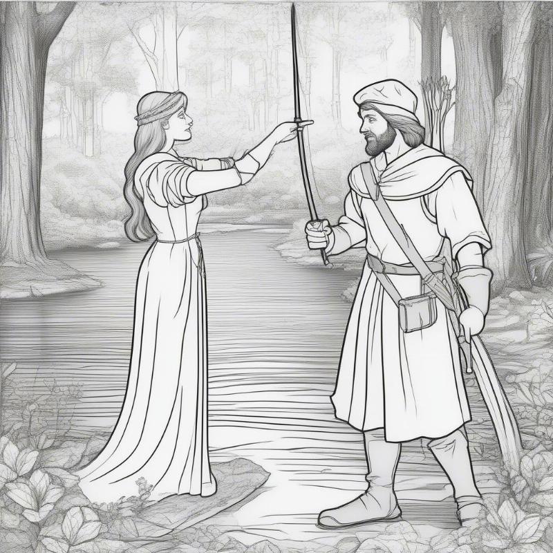 Maid Marian and Robin Hood Coloring Page